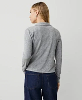 Ann Taylor Weekend Collection Collared Button Down Top Medium Heather Grey Women's