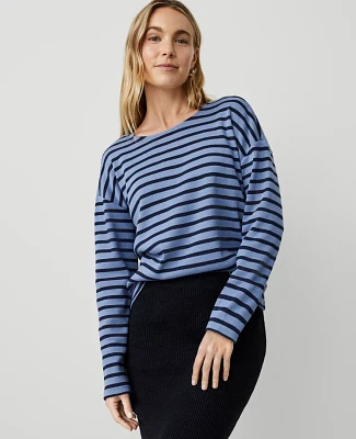 Ann Taylor Stripe Relaxed Long Sleeve T-Shirt Size XS Whimsical Peri Women's