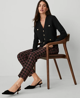 Ann Taylor The Eva Ankle Pant in Plaid Size 14 Black Women's