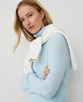 Ann Taylor Weekend Collection Ribbed Sweater Dress Size XS Nordic Sky Blue Women's