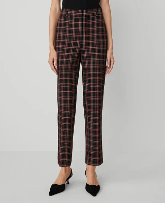 Ann Taylor The Petite Eva Ankle Pant Plaid - Curvy Fit Black Women's