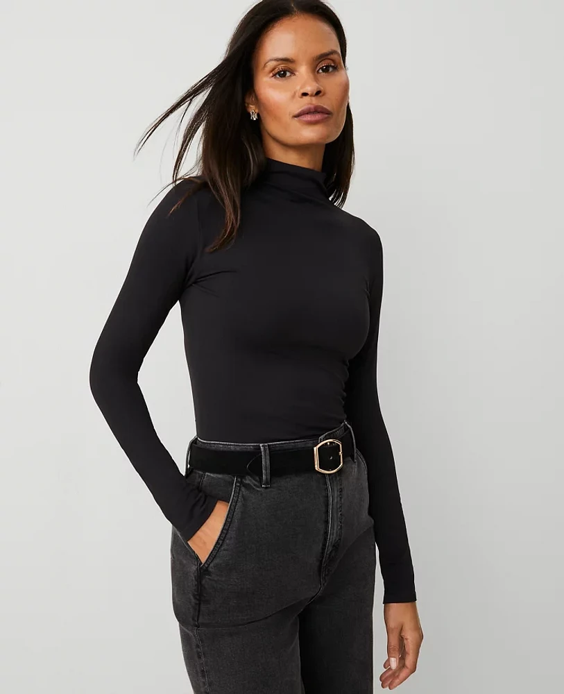 Ann Taylor Long Sleeve Mock Neck Top Women's
