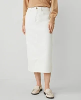 Ann Taylor Weekend Collection Corduroy Column Midi Skirt Winter White Women's