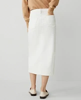 Ann Taylor Weekend Collection Corduroy Column Midi Skirt Winter White Women's