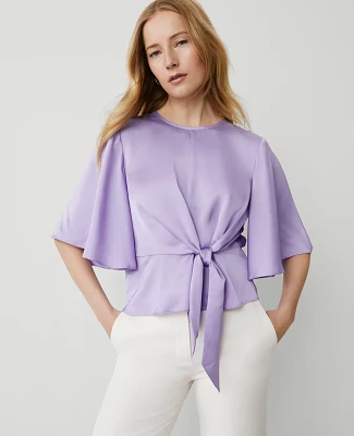 Ann Taylor Wrap Blouse Size Small Radiant Amethyst Women's