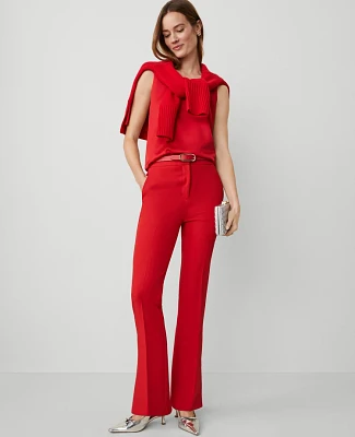 Ann Taylor The Petite Skinny Flare Pant with Vent Hem Size 0 Iconic Red Women's