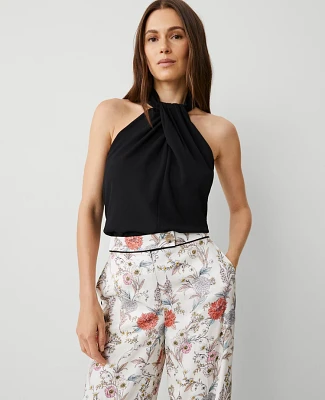 Ann Taylor Twist Halter Top Size 2XL Black Women's