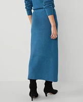 Ann Taylor Petite Weekend Collection Ribbed Sweater Skirt Balmy Blue Women's