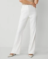 Ann Taylor The Trouser Pant Herringbone Linen Blend White Women's