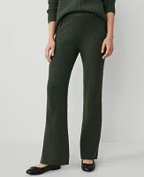 Ann Taylor Petite Weekend Collection Waffle Sweater Pant Size XS Hunters Green Women's