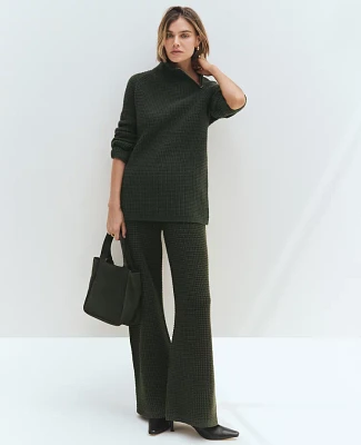 Ann Taylor Petite Weekend Collection Waffle Sweater Pant Size XS Hunters Green Women's