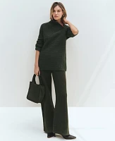 Ann Taylor Petite Weekend Collection Waffle Sweater Pant Size XS Hunters Green Women's