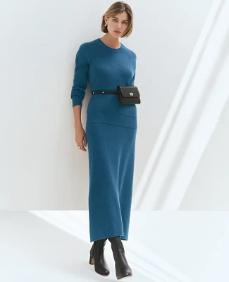 Ann Taylor Weekend Collection Ribbed Sweater Skirt Size XS Balmy Blue Women's