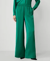Ann Taylor The Perfect Wide-Leg Pant Satin Festive Holly Women's