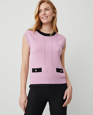 Ann Taylor Tipped Relaxed Sweater Shell Top Size XL Clean Lilac Women's