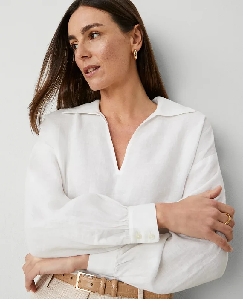 Ann Taylor Collared Popover Top Women's