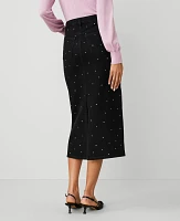 Ann Taylor Petite Embellished Denim Column Skirt Size 2 Classic Black Wash Women's