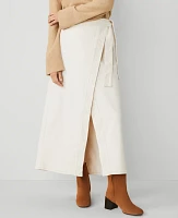 Ann Taylor Weekend Collection Denim Wrap Maxi Skirt Ivory Women's