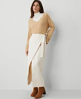 Ann Taylor Weekend Collection Denim Wrap Maxi Skirt Ivory Women's