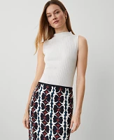 Ann Taylor Sleeveless Mock Neck Top Size 2XL Winter White Women's