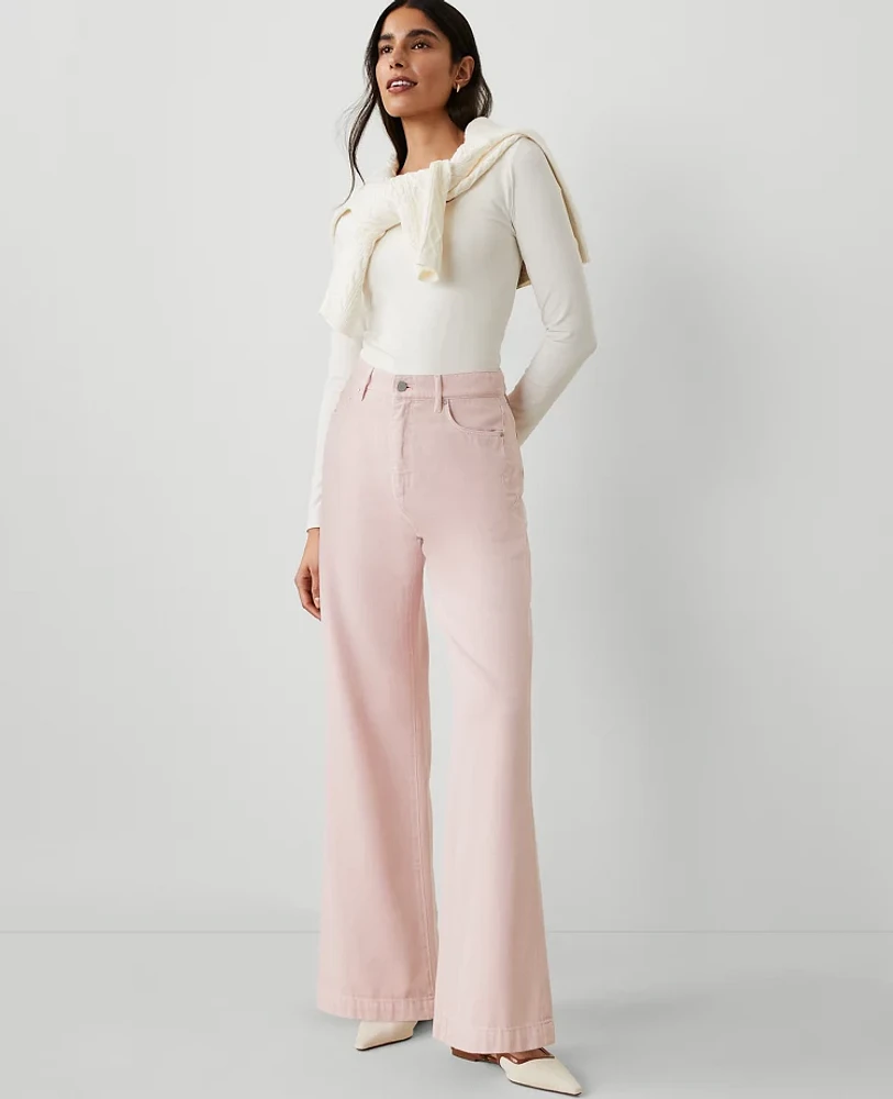 Ann Taylor The Petite Relaxed Trouser Jean English Rose Pink Women's