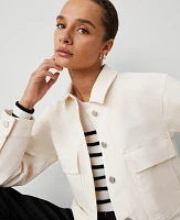 Ann Taylor Weekend Collection Denim Jacket Size 2XL Ivory Women's