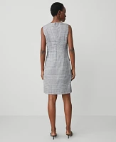 Ann Taylor The Petite Button Shift Dress in Plaid Size 12 Black Women's