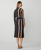Ann Taylor Petite Striped Sweater Dress Size XS Navy Multi Women's
