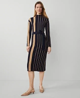 Ann Taylor Petite Striped Sweater Dress Size XS Navy Multi Women's