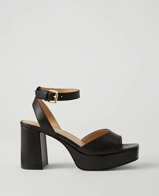 Ann Taylor Leather Platform Mule Sandals Women's