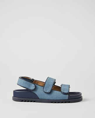 Ann Taylor Weekend Collection Denim Slingback Sport Sandals Soft Blue Women's