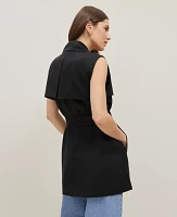 Ann Taylor Trench Vest Black Women's