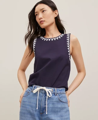 Ann Taylor Stitch Ponte Shell Top Women's
