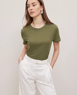 Ann Taylor Weekend Collection Linen Blend T-Shirt Women's
