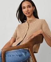 Ann Taylor Textured Sweater Jacket Size XL Cappuccino Tan Women's