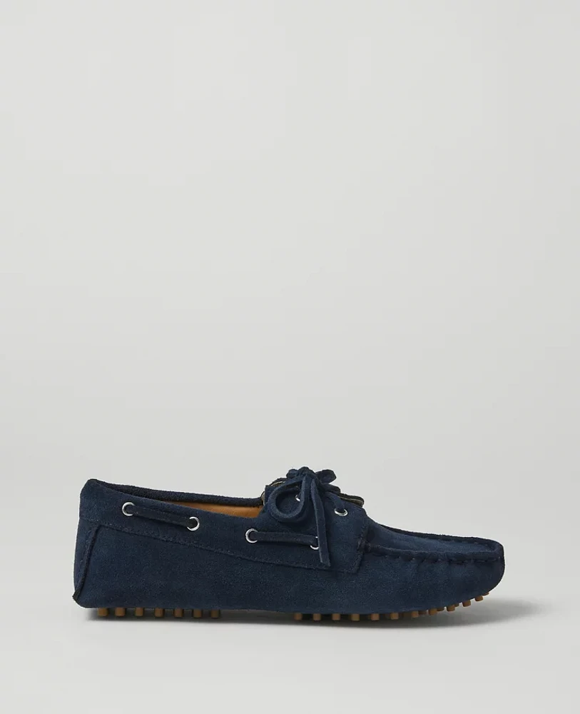 Ann Taylor Weekend Collection Suede Boat Shoes Night Sky Women's