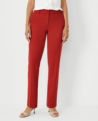 Ann Taylor The Petite Straight Pant in Lightweight Weave - Curvy Fit Size 00 Bright Brick Women's