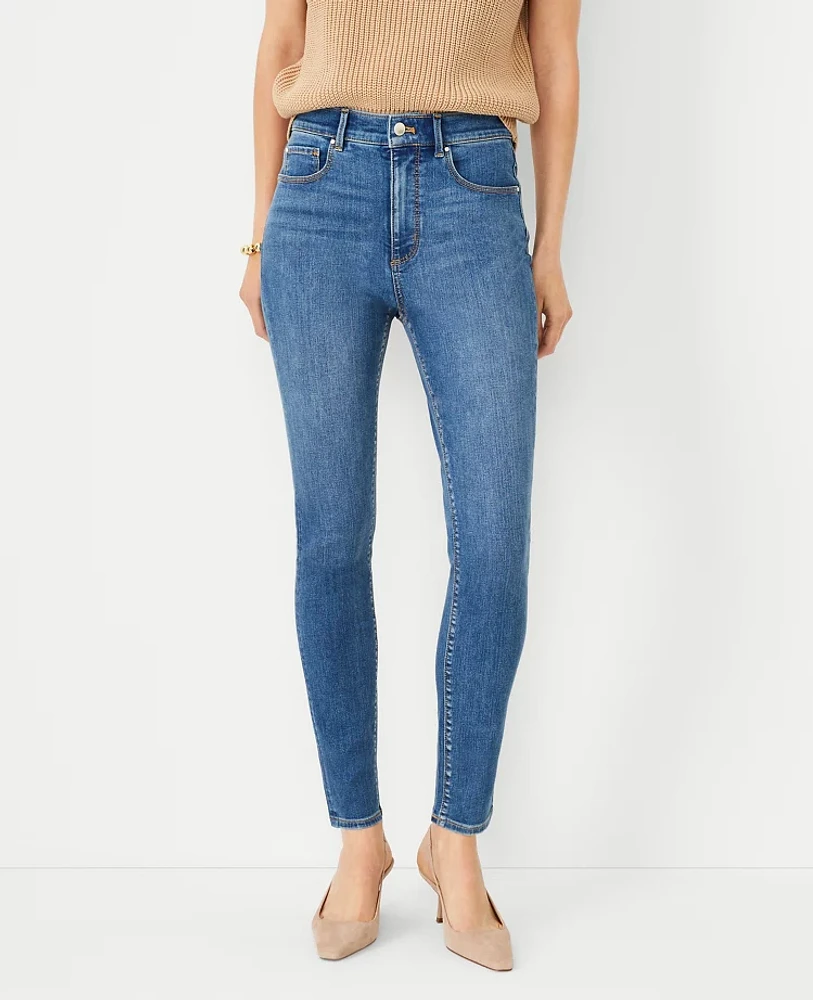 Ann Taylor High Rise Skinny Jeans Classic Indigo Wash - Curvy Fit Women's