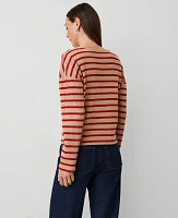 Ann Taylor Weekend Collection Stripe Relaxed Long Sleeve Top Women's
