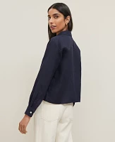 Ann Taylor Cropped Linen Shirt Women's