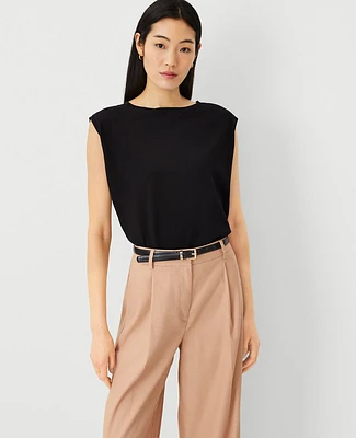 Ann Taylor Wedge Sweater Shell Top Black Women's