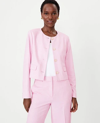 Ann Taylor The Crew Neck Jacket in Cross Weave Size 18 Fragrant Lilac Women's
