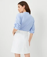 Ann Taylor AT Weekend Denim Skirt Size 14 White Women's