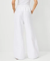 Ann Taylor The Easy Palazzo Pant Linen Blend White Women's