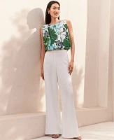 Ann Taylor The Easy Palazzo Pant Linen Blend White Women's
