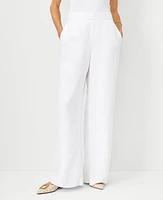 Ann Taylor The Easy Palazzo Pant Linen Blend White Women's