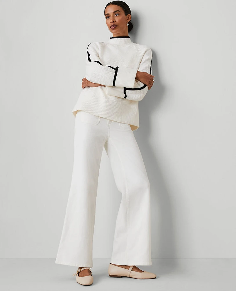 Ann Taylor The Patch Pocket Corduroy Flare Pant Winter White Women's