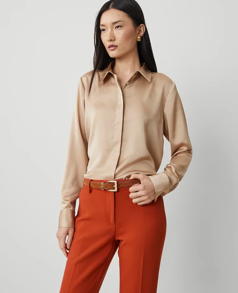 Ann Taylor Satin Essential Shirt Women's