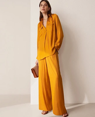 Ann Taylor The Easy Palazzo Pant Size XS Inca Gold Women's