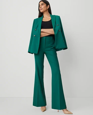 Ann Taylor The Petite Flare Trouser Pant in Textured Drape Size 00 Fresh Evergreen Women's